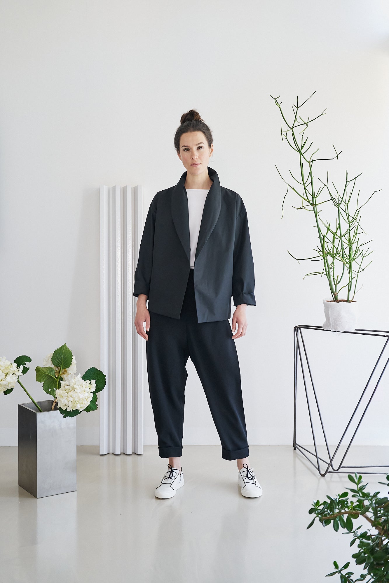 Etherea Summer COTTON KIMONO BOMBER BLACK