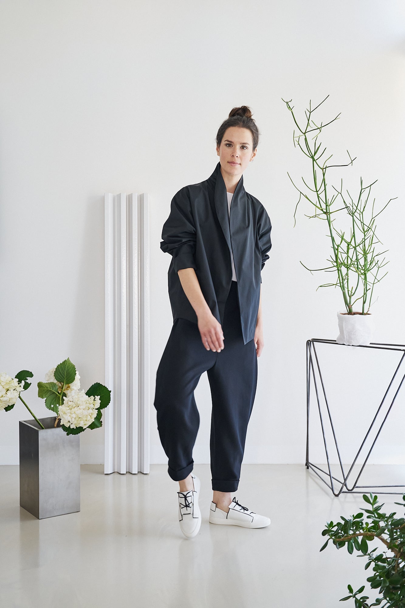 Etherea Summer COTTON KIMONO BOMBER BLACK