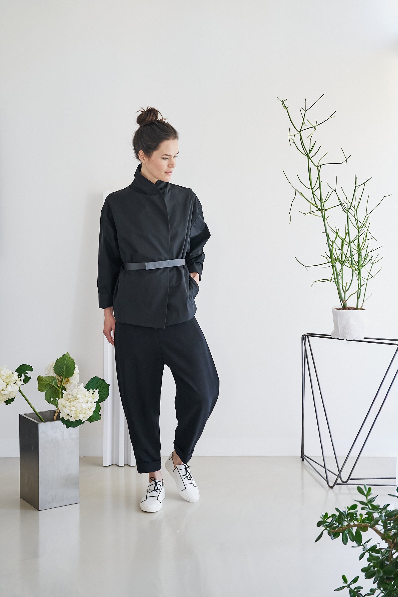 Etherea Summer COTTON KIMONO BOMBER BLACK