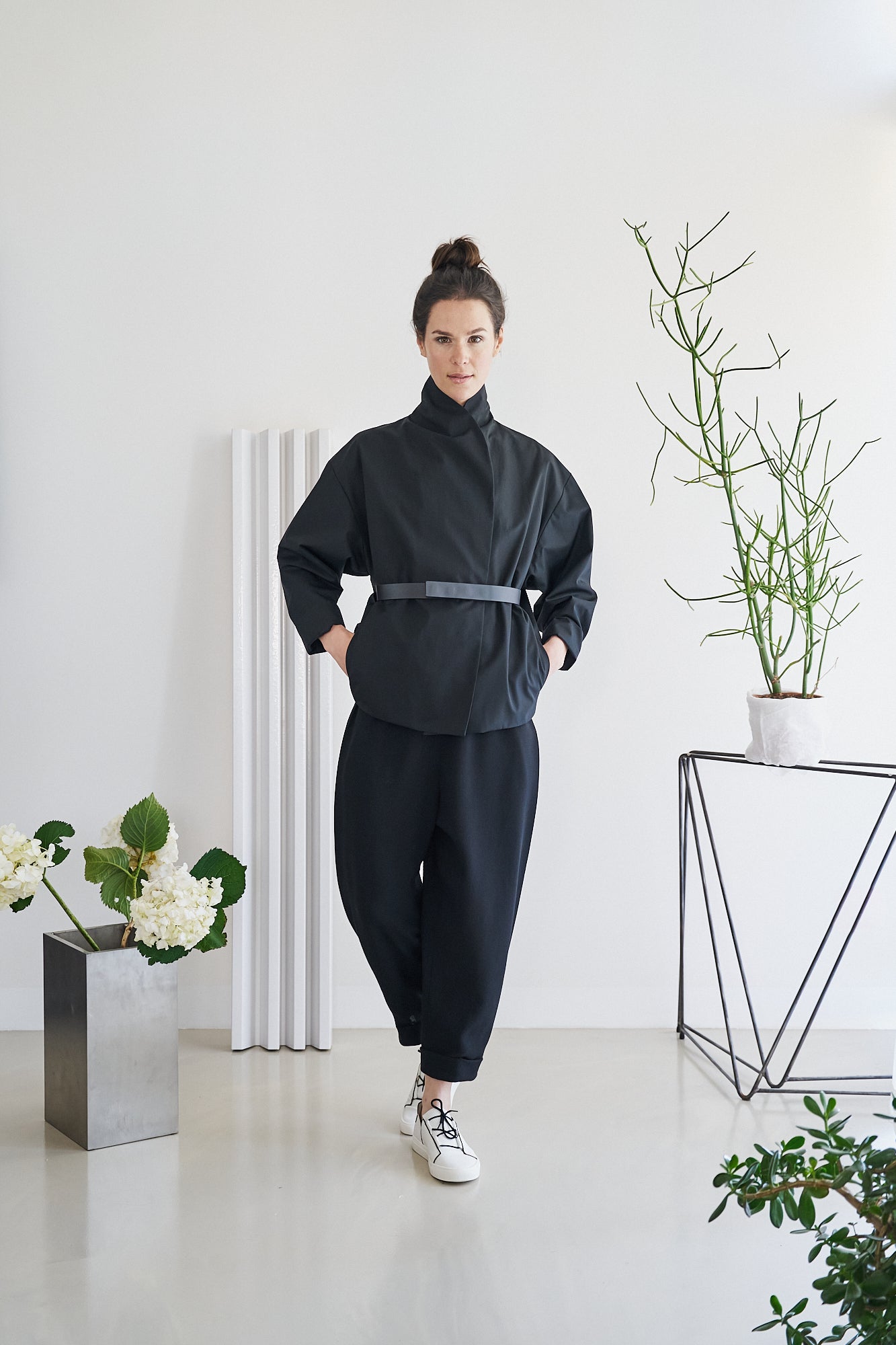 Etherea Summer COTTON KIMONO BOMBER BLACK