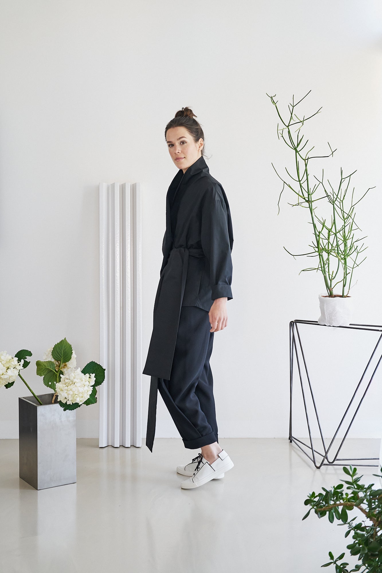Etherea Summer COTTON KIMONO BOMBER BLACK
