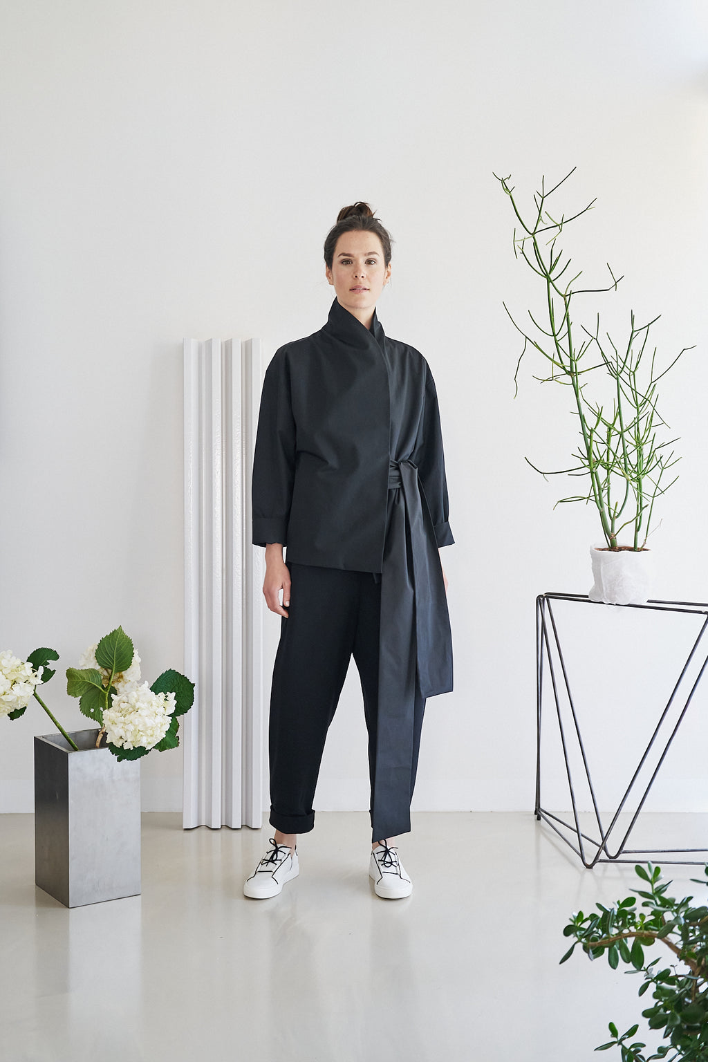 Etherea Summer COTTON KIMONO BOMBER BLACK