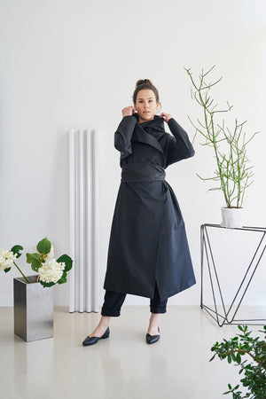 Etherea Summer COTTON KIMONO COAT BLACK