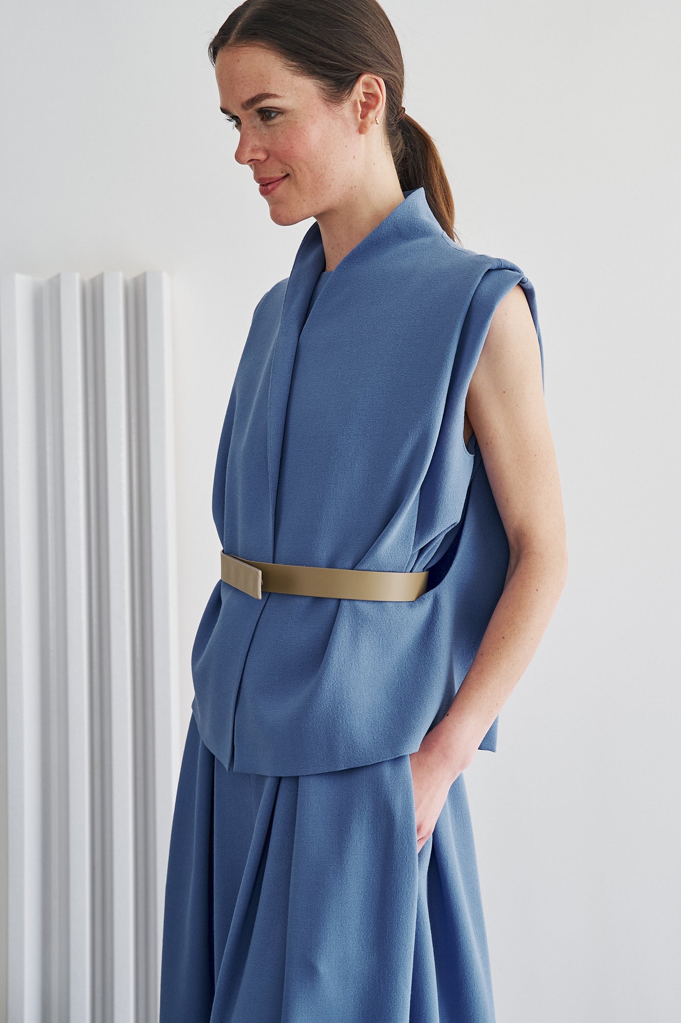 ETHEREA LEATHER BELT TAUPE