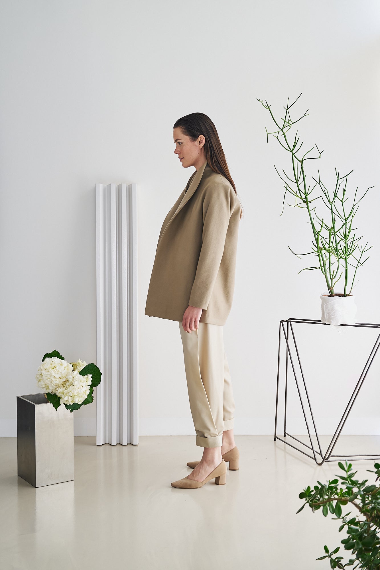 Etherea Summer WOOL WRAP BLAZER TAUPE