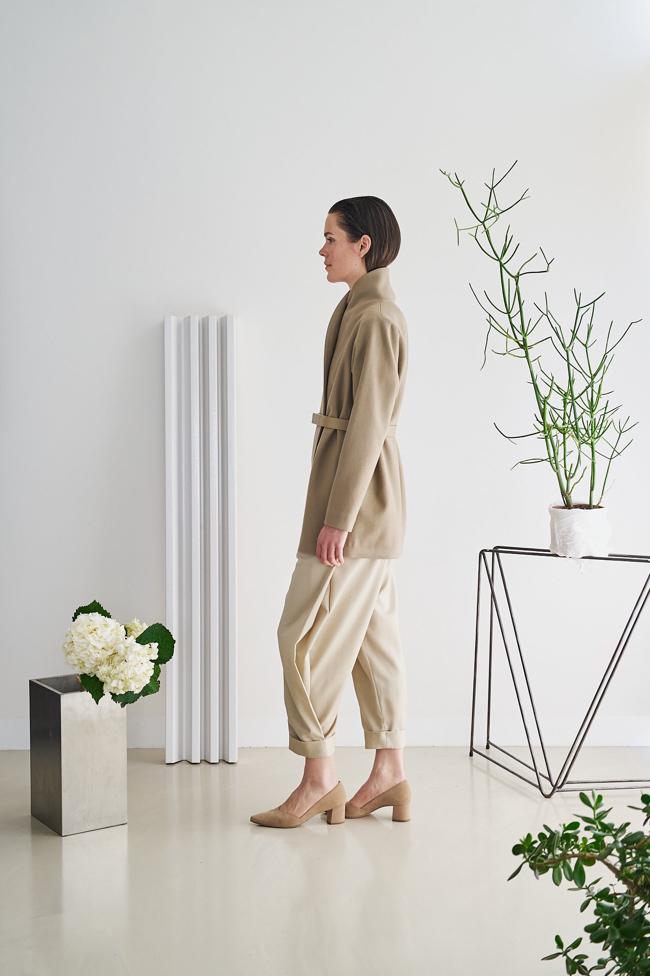Etherea Summer WOOL WRAP BLAZER TAUPE