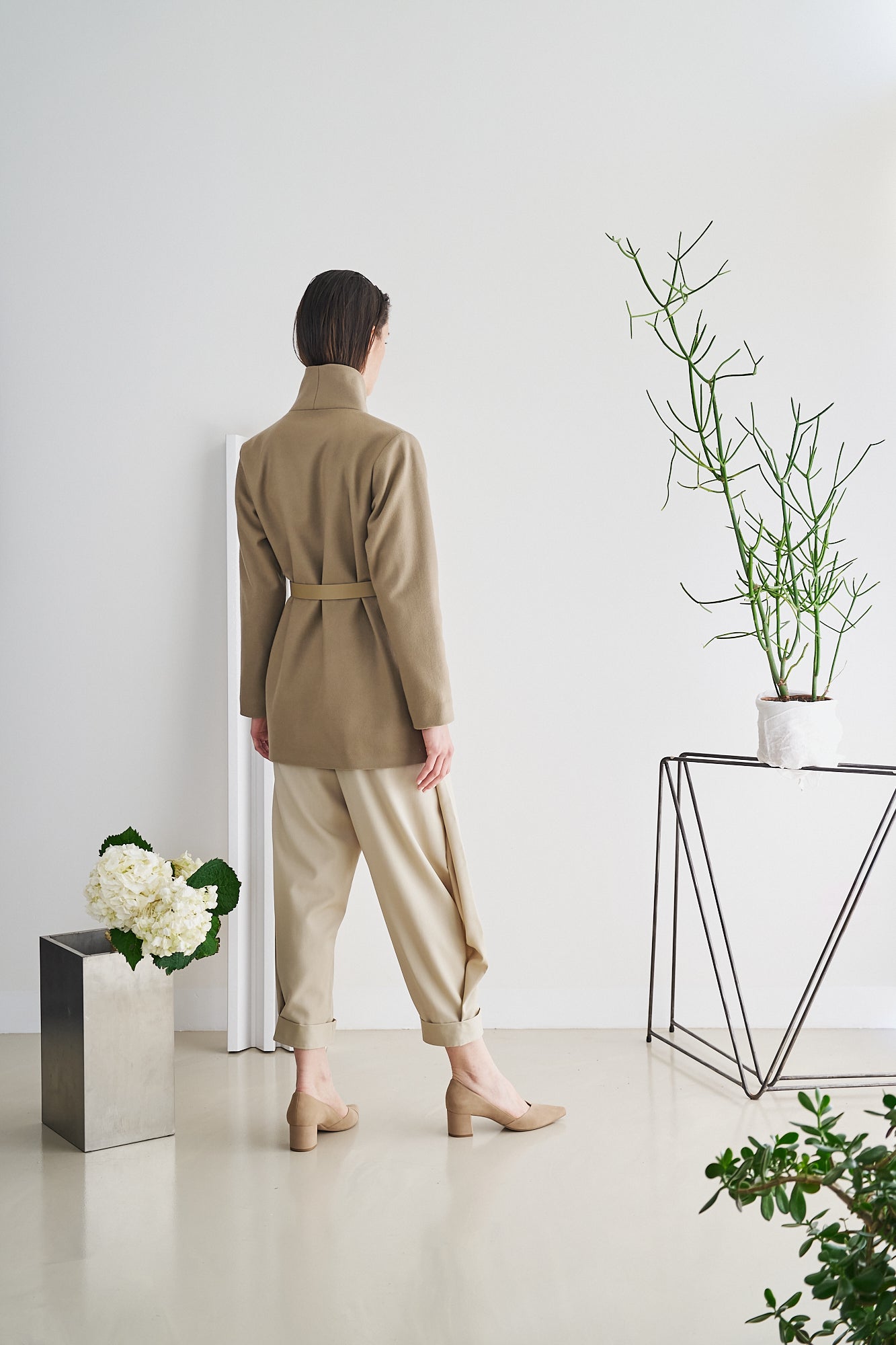 Etherea Summer WOOL WRAP BLAZER TAUPE