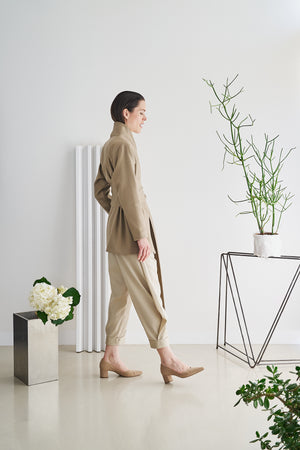 Etherea Summer WOOL WRAP BLAZER TAUPE