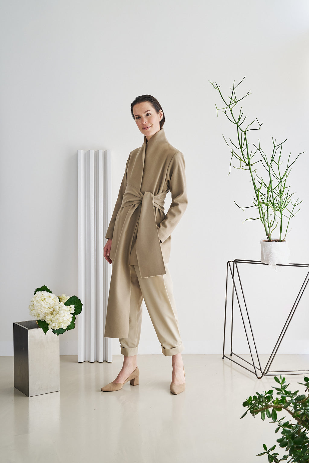 Etherea Summer WOOL WRAP BLAZER TAUPE