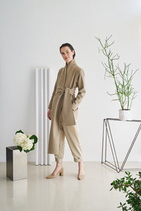 Etherea Summer WOOL WRAP BLAZER TAUPE