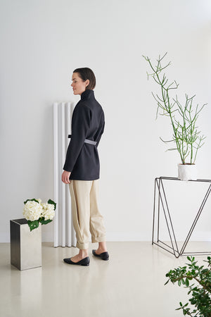 Etherea Summer WOOL WRAP BLAZER BLACK