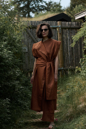 Stagvending Wrap Dress Terracotta Clay