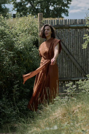 Stagvending Wrap Dress Terracotta Clay