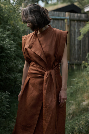 Stagvending Wrap Dress Terracotta Clay